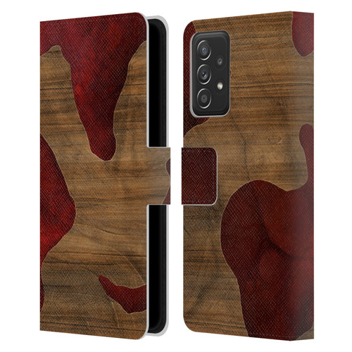 Alyn Spiller Wood & Resin Fire Leather Book Wallet Case Cover For Samsung Galaxy A52 / A52s / 5G (2021)