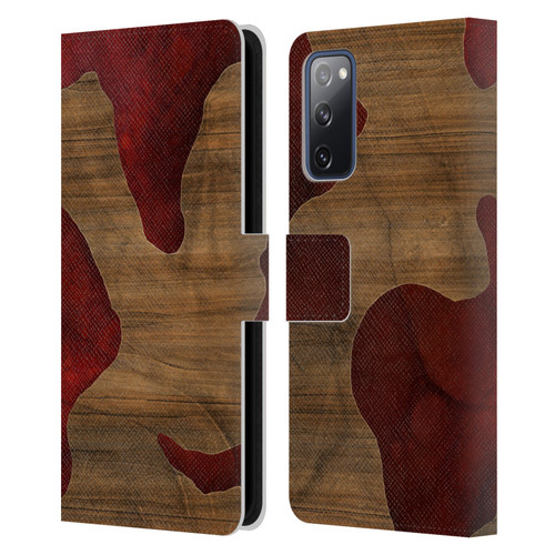 Alyn Spiller Wood & Resin Fire Leather Book Wallet Case Cover For Samsung Galaxy S20 FE / 5G