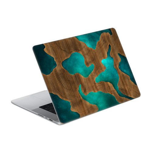 Alyn Spiller Wood & Resin Aqua Vinyl Sticker Skin Decal Cover for Apple MacBook Pro 14" A2442 / A3426 / A3427