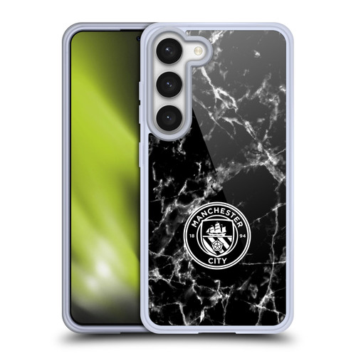 Manchester City Man City FC Marble Badge Black White Mono Soft Gel Case for Samsung Galaxy S23 5G