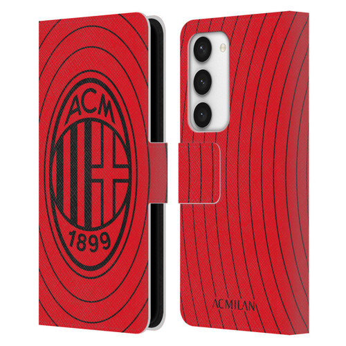 AC Milan Art Red And Black Leather Book Wallet Case Cover For Samsung Galaxy S23 5G
