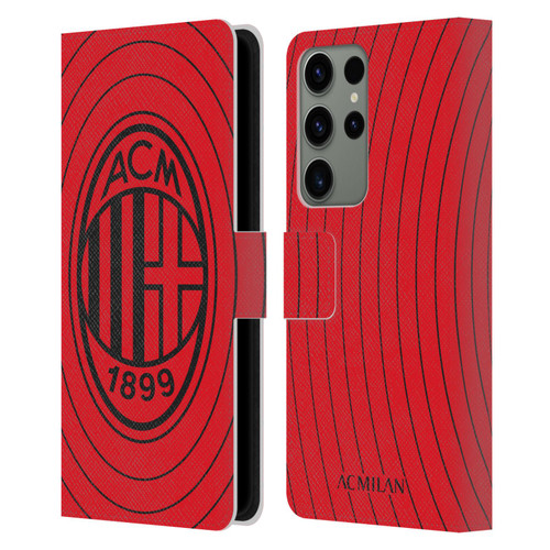 AC Milan Art Red And Black Leather Book Wallet Case Cover For Samsung Galaxy S23 Ultra 5G