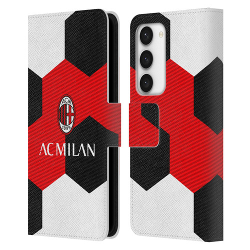 AC Milan Crest Ball Leather Book Wallet Case Cover For Samsung Galaxy S23 5G