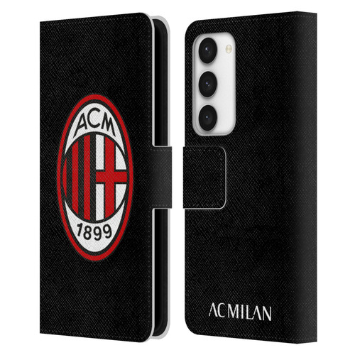 AC Milan Crest Full Colour Black Leather Book Wallet Case Cover For Samsung Galaxy S23 5G
