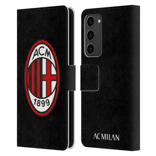 AC Milan Crest Full Colour Black Leather Book Wallet Case Cover For Samsung Galaxy S23+ 5G