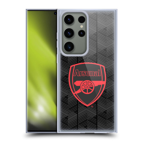 Arsenal FC Crest and Gunners Logo Black Soft Gel Case for Samsung Galaxy S23 Ultra 5G