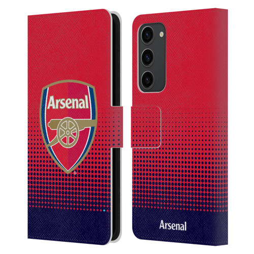 Arsenal FC Crest 2 Fade Leather Book Wallet Case Cover For Samsung Galaxy S23+ 5G