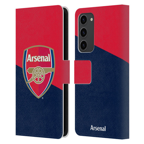 Arsenal FC Crest 2 Red & Blue Logo Leather Book Wallet Case Cover For Samsung Galaxy S23+ 5G