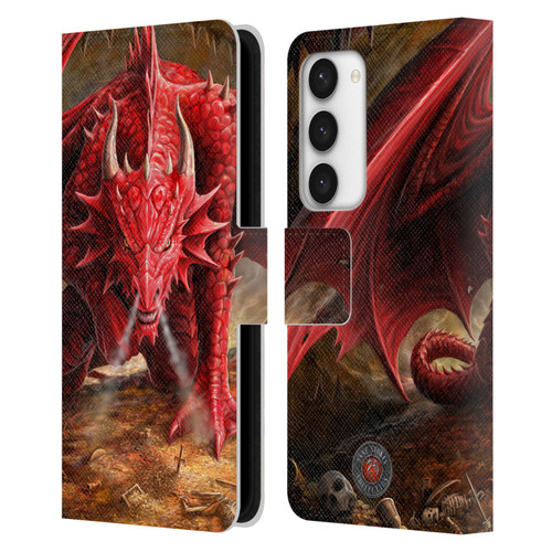 Anne Stokes Dragons Lair Leather Book Wallet Case Cover For Samsung Galaxy S23 5G