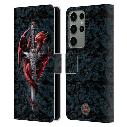 Anne Stokes Dragons Dagger Leather Book Wallet Case Cover For Samsung Galaxy S23 Ultra 5G