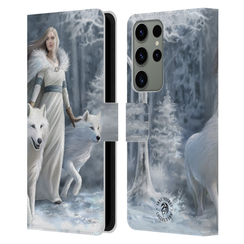 Anne Stokes Wolves Winter Guardians Leather Book Wallet Case Cover For Samsung Galaxy S23 Ultra 5G