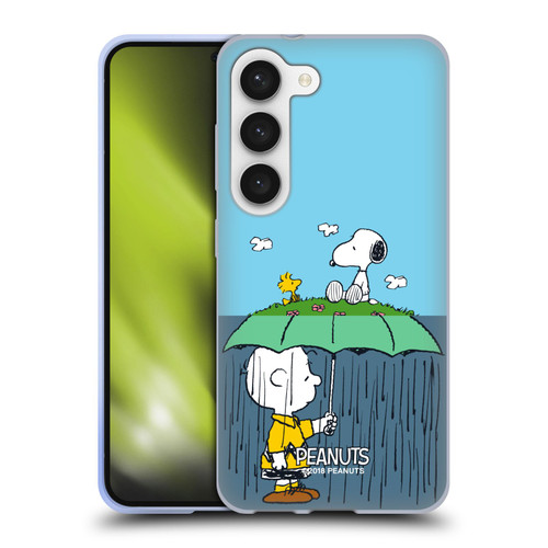 Peanuts Halfs And Laughs Charlie, Snoppy & Woodstock Soft Gel Case for Samsung Galaxy S23 5G
