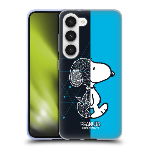 Peanuts Halfs And Laughs Snoopy Geometric Soft Gel Case for Samsung Galaxy S23 5G