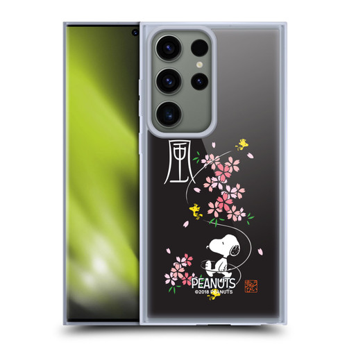 Peanuts Oriental Snoopy Cherry Blossoms Soft Gel Case for Samsung Galaxy S23 Ultra 5G