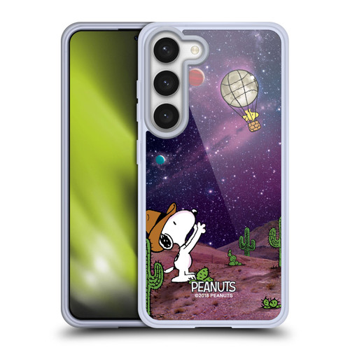 Peanuts Snoopy Space Cowboy Nebula Balloon Woodstock Soft Gel Case for Samsung Galaxy S23 5G