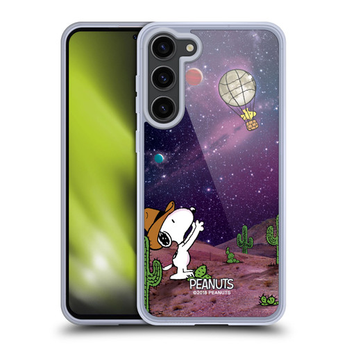 Peanuts Snoopy Space Cowboy Nebula Balloon Woodstock Soft Gel Case for Samsung Galaxy S23+ 5G