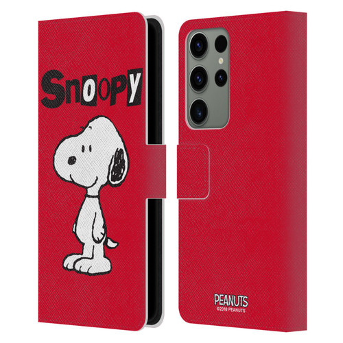 Peanuts Characters Snoopy Leather Book Wallet Case Cover For Samsung Galaxy S23 Ultra 5G