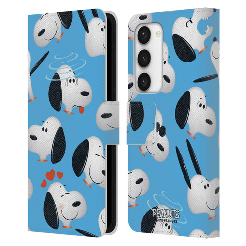 Peanuts Character Patterns Snoopy Leather Book Wallet Case Cover For Samsung Galaxy S23 5G