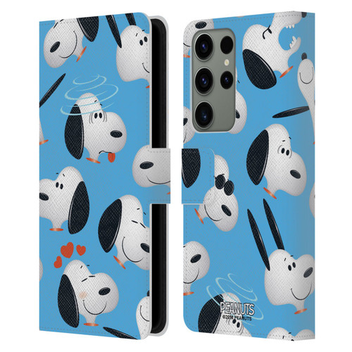 Peanuts Character Patterns Snoopy Leather Book Wallet Case Cover For Samsung Galaxy S23 Ultra 5G