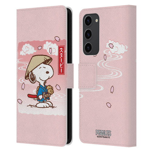 Peanuts Oriental Snoopy Samurai Leather Book Wallet Case Cover For Samsung Galaxy S23+ 5G