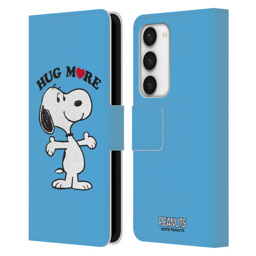 Peanuts Snoopy Hug More Leather Book Wallet Case Cover For Samsung Galaxy S23 5G