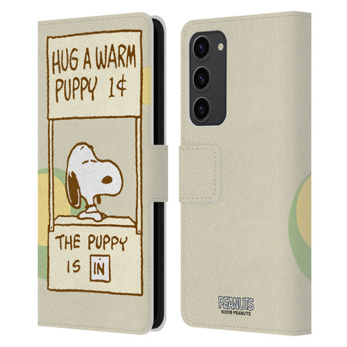 Peanuts Snoopy Hug Warm Leather Book Wallet Case Cover For Samsung Galaxy S23+ 5G