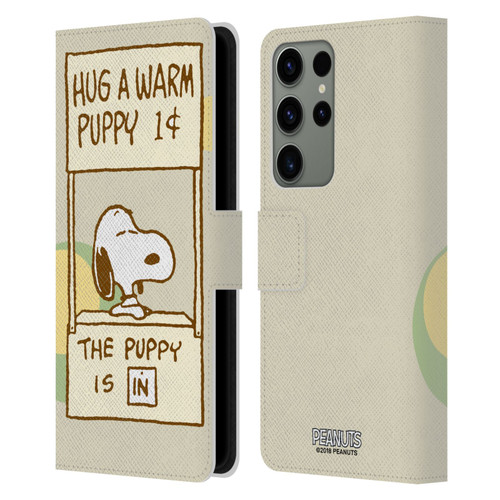 Peanuts Snoopy Hug Warm Leather Book Wallet Case Cover For Samsung Galaxy S23 Ultra 5G
