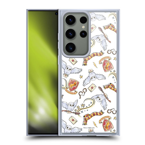 Harry Potter Deathly Hallows XIII Hedwig Owl Pattern Soft Gel Case for Samsung Galaxy S23 Ultra 5G