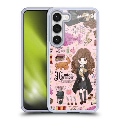 Harry Potter Deathly Hallows XXXVII Hermione Pattern Soft Gel Case for Samsung Galaxy S23 5G