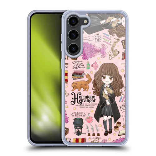 Harry Potter Deathly Hallows XXXVII Hermione Pattern Soft Gel Case for Samsung Galaxy S23+ 5G