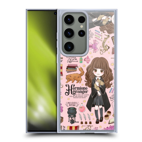 Harry Potter Deathly Hallows XXXVII Hermione Pattern Soft Gel Case for Samsung Galaxy S23 Ultra 5G