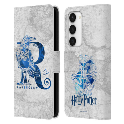 Harry Potter Deathly Hallows IX Ravenclaw Aguamenti Leather Book Wallet Case Cover For Samsung Galaxy S23 5G