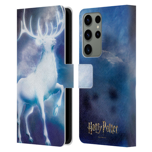 Harry Potter Prisoner Of Azkaban II Stag Patronus Leather Book Wallet Case Cover For Samsung Galaxy S23 Ultra 5G