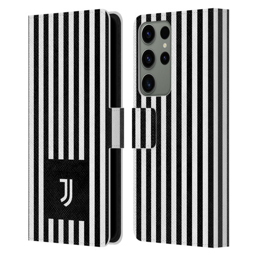 Juventus Football Club Lifestyle 2 Black & White Stripes Leather Book Wallet Case Cover For Samsung Galaxy S23 Ultra 5G