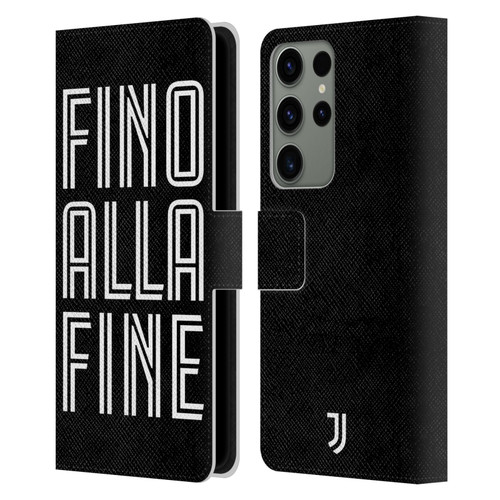 Juventus Football Club Type Fino Alla Fine Black Leather Book Wallet Case Cover For Samsung Galaxy S23 Ultra 5G