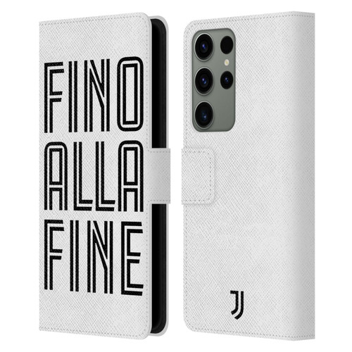 Juventus Football Club Type Fino Alla Fine White Leather Book Wallet Case Cover For Samsung Galaxy S23 Ultra 5G
