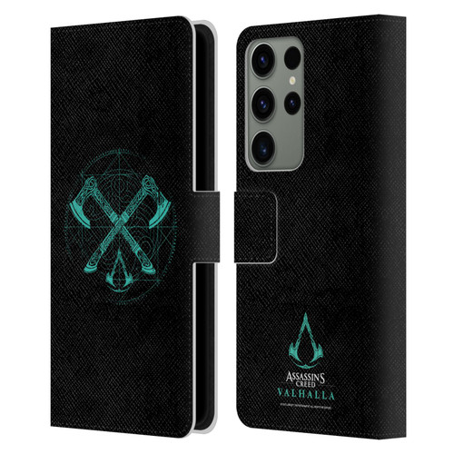 Assassin's Creed Valhalla Compositions Dual Axes Leather Book Wallet Case Cover For Samsung Galaxy S23 Ultra 5G