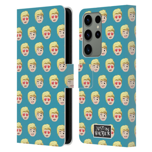 Justin Bieber Justmojis Patterns Leather Book Wallet Case Cover For Samsung Galaxy S23 Ultra 5G