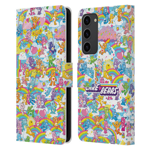 Care Bears 40th Anniversary Rainbow Leather Book Wallet Case Cover For Samsung Galaxy S23+ 5G