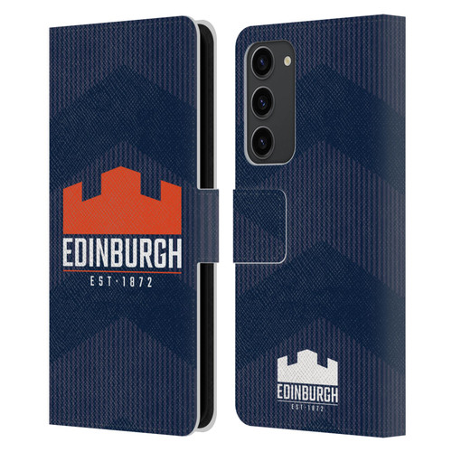 Edinburgh Rugby Graphics Lines Leather Book Wallet Case Cover For Samsung Galaxy S23+ 5G
