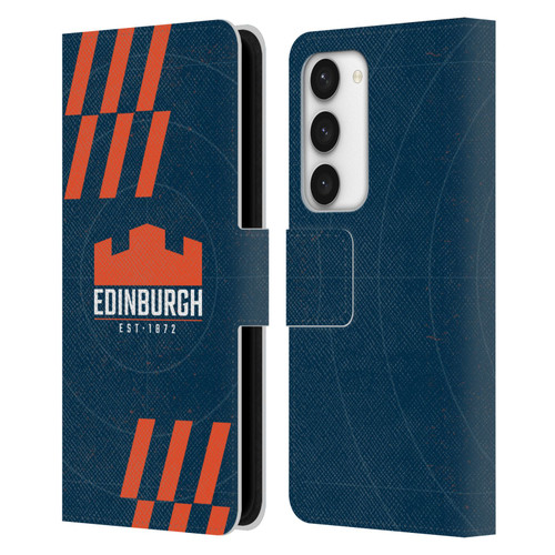 Edinburgh Rugby Logo Art Navy Blue Leather Book Wallet Case Cover For Samsung Galaxy S23 5G