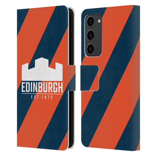 Edinburgh Rugby Logo Art Diagonal Stripes Leather Book Wallet Case Cover For Samsung Galaxy S23+ 5G