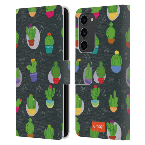 emoji® Cactus And Pineapple Pattern Leather Book Wallet Case Cover For Samsung Galaxy S23+ 5G