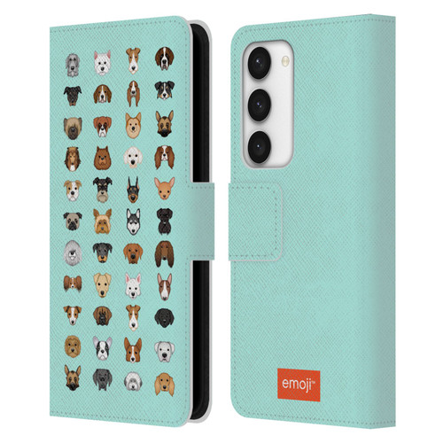 emoji® Dogs Breeds Leather Book Wallet Case Cover For Samsung Galaxy S23 5G