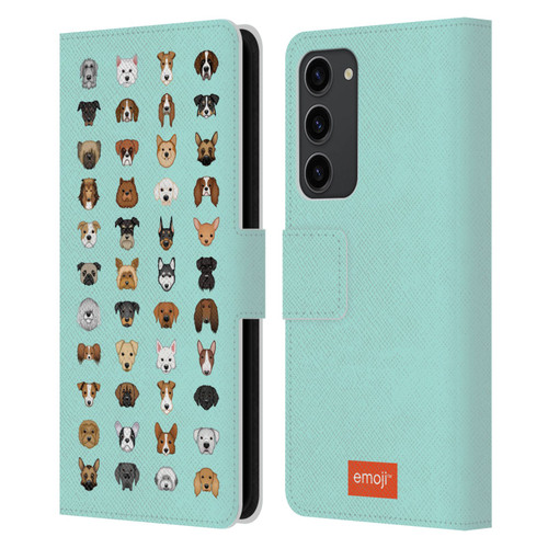 emoji® Dogs Breeds Leather Book Wallet Case Cover For Samsung Galaxy S23+ 5G