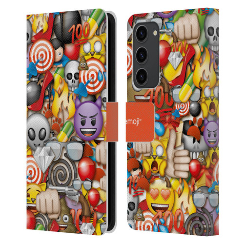 emoji® Full Patterns Assorted Leather Book Wallet Case Cover For Samsung Galaxy S23+ 5G