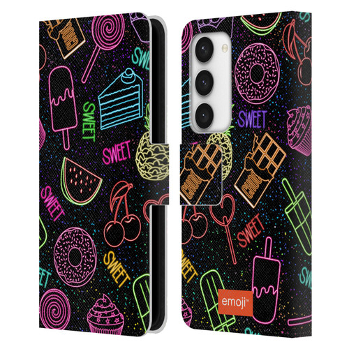 emoji® Neon Sweet Leather Book Wallet Case Cover For Samsung Galaxy S23 5G