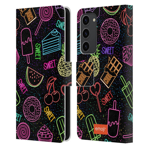 emoji® Neon Sweet Leather Book Wallet Case Cover For Samsung Galaxy S23+ 5G