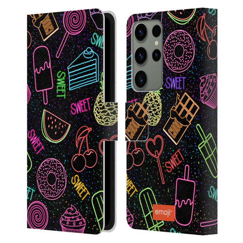 emoji® Neon Sweet Leather Book Wallet Case Cover For Samsung Galaxy S23 Ultra 5G