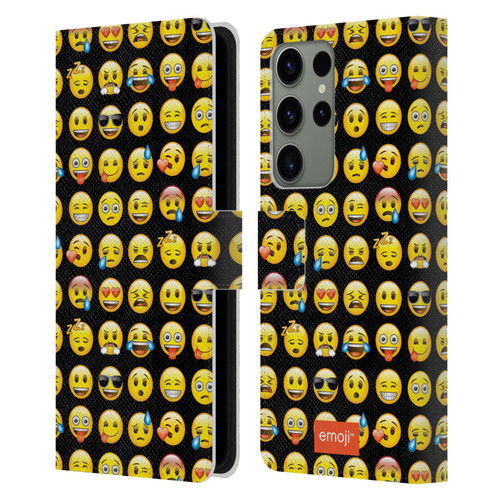 emoji® Smileys Pattern Leather Book Wallet Case Cover For Samsung Galaxy S23 Ultra 5G